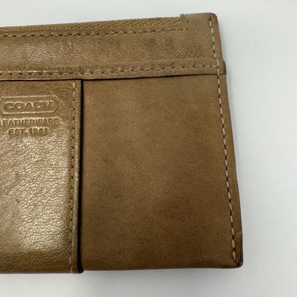 Vintage Coach RARE Leather Ware Keychain Card Holder Main Pocket tan brown - Picture 3 of 8
